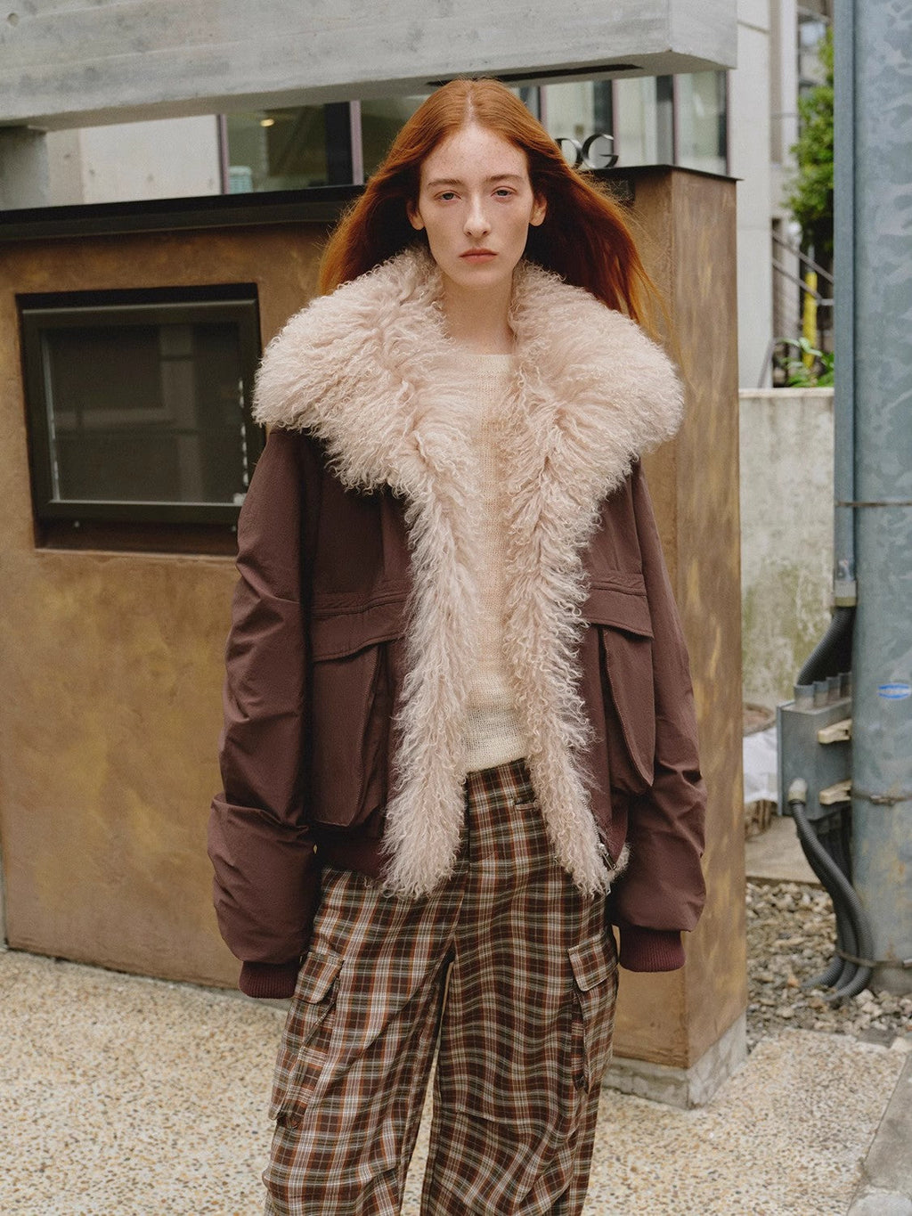 Detachable Wool Collar Down Jacket – Pilot Style Warmth & Elegance