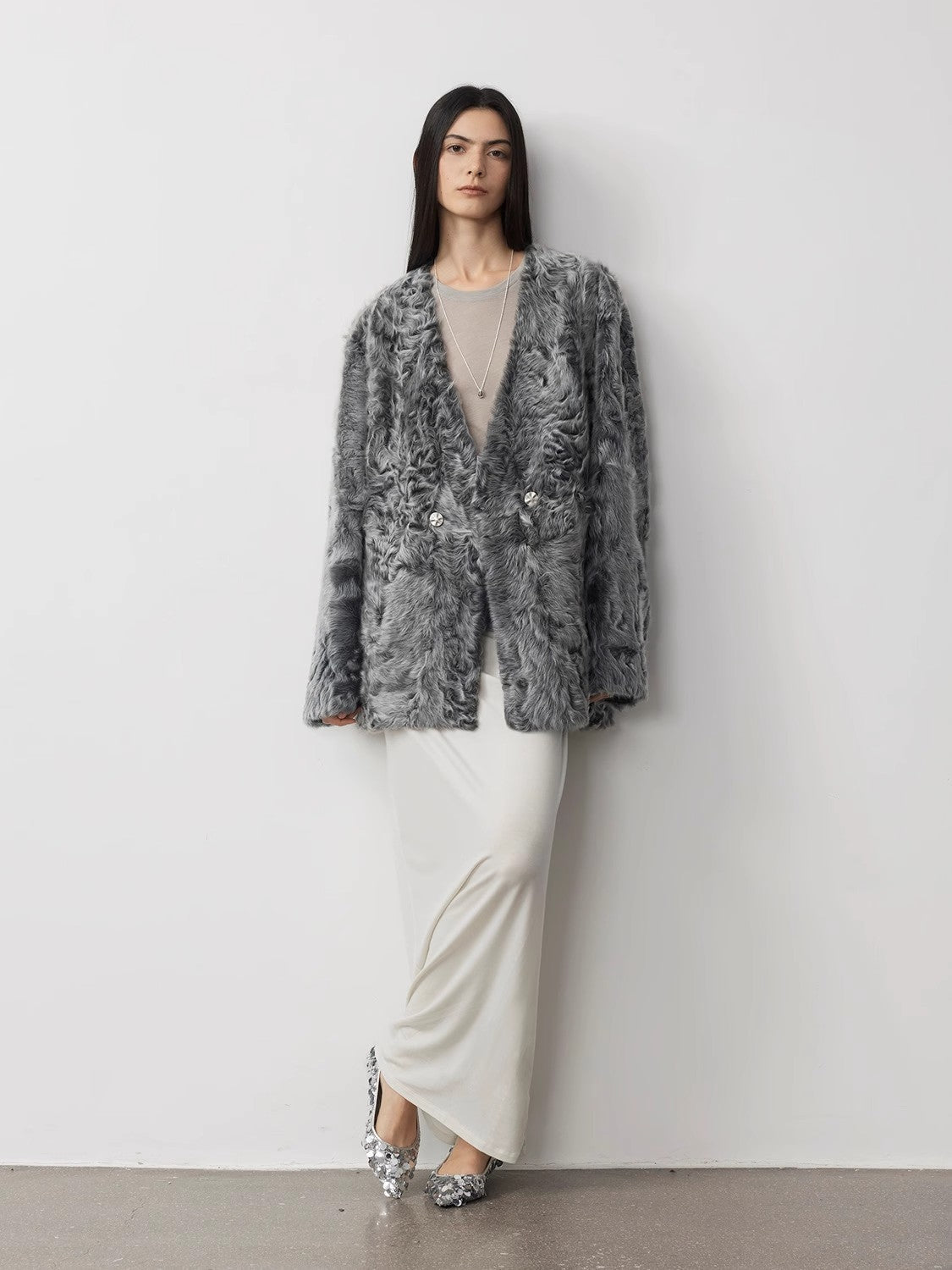 Blizzard Urban Luxury Two-Color Buff Lamb Coat