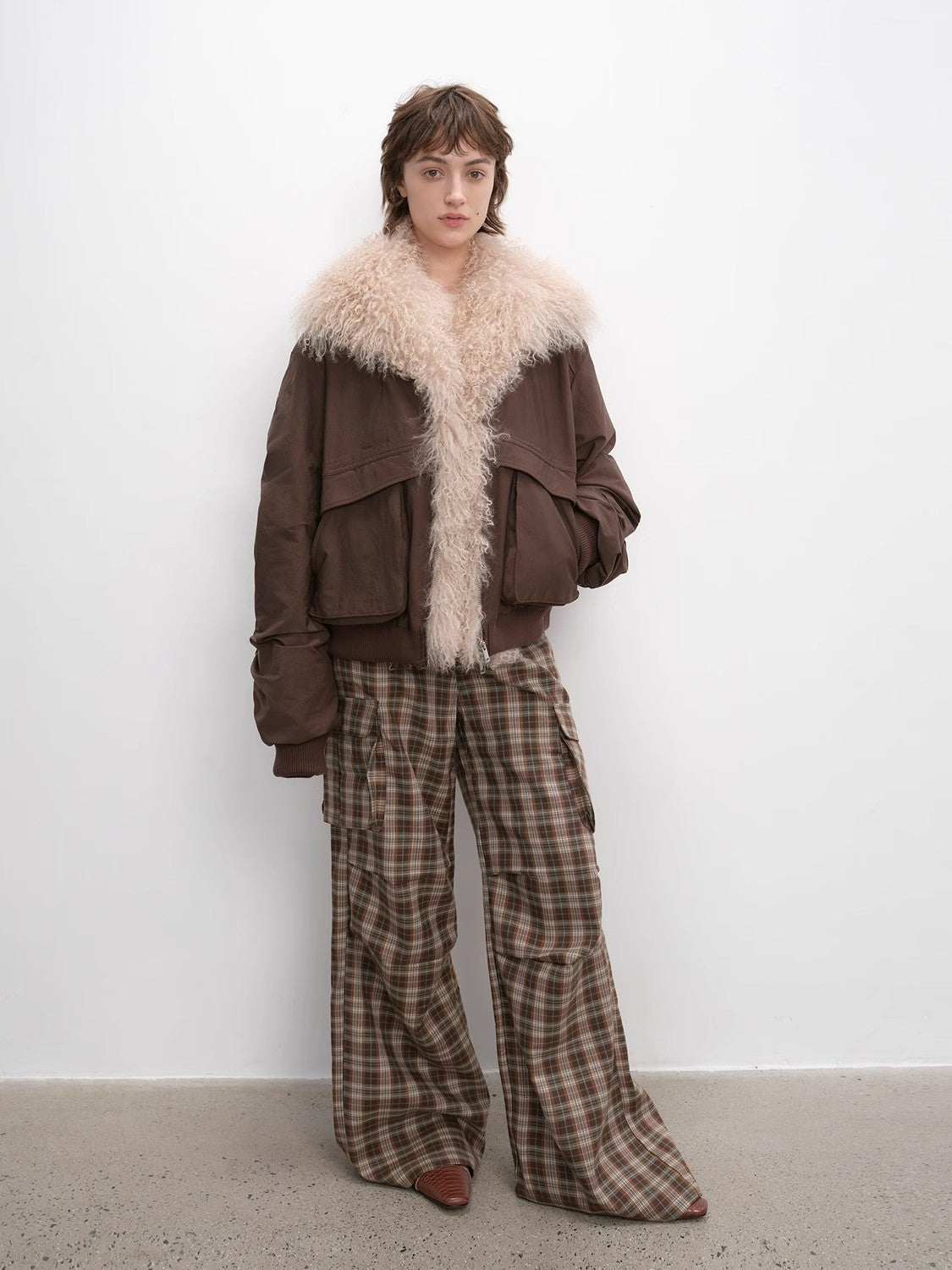 Detachable Wool Collar Down Jacket – Pilot Style Warmth & Elegance