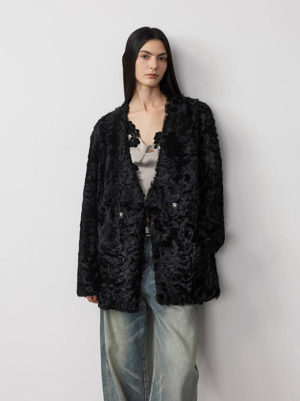 Blizzard Urban Luxury Two-Color Buff Lamb Coat