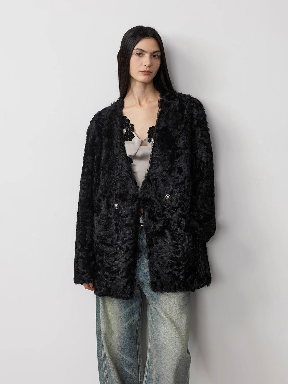 Blizzard Urban Luxury Two-Color Buff Lamb Coat