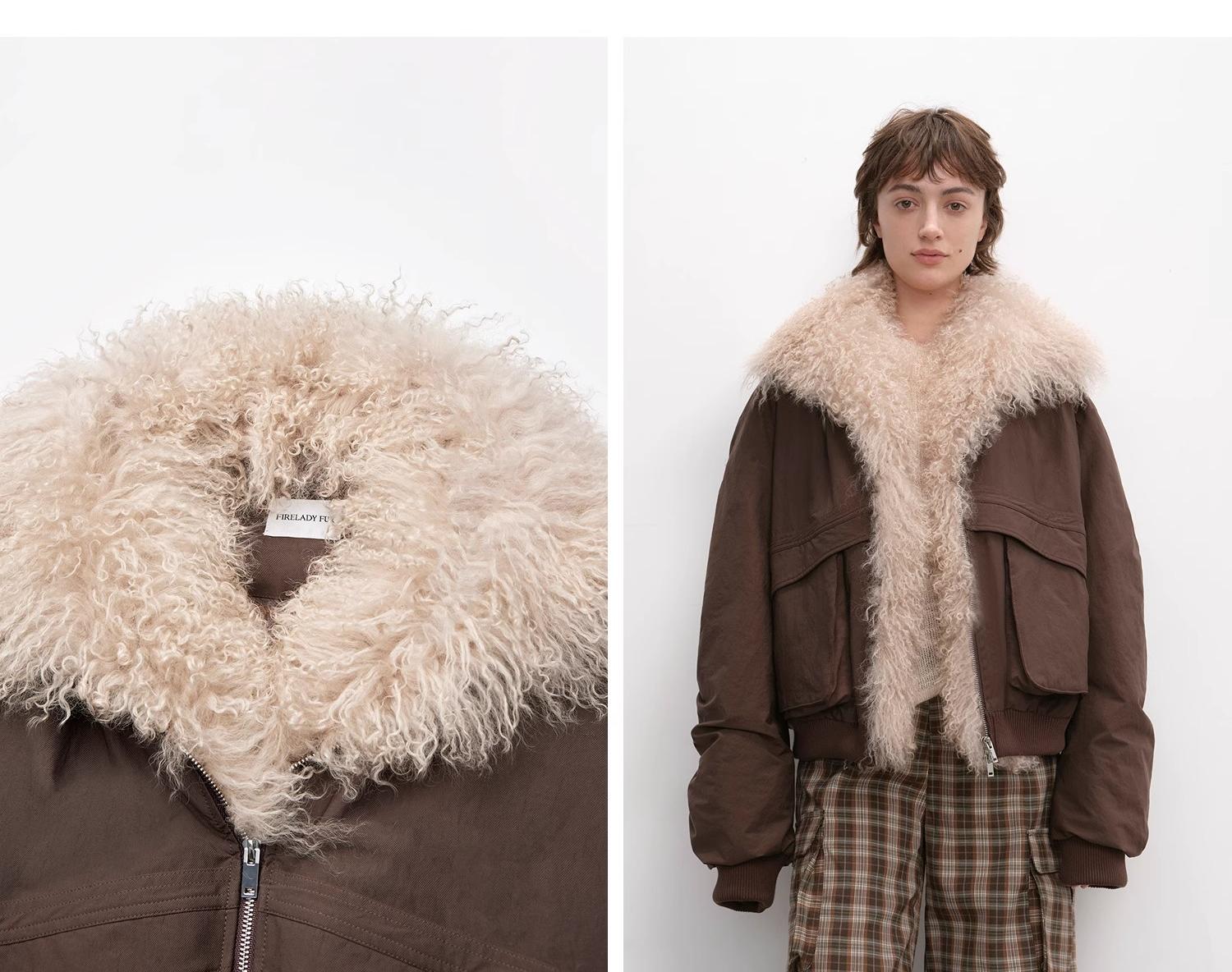 Detachable Wool Collar Down Jacket – Pilot Style Warmth & Elegance