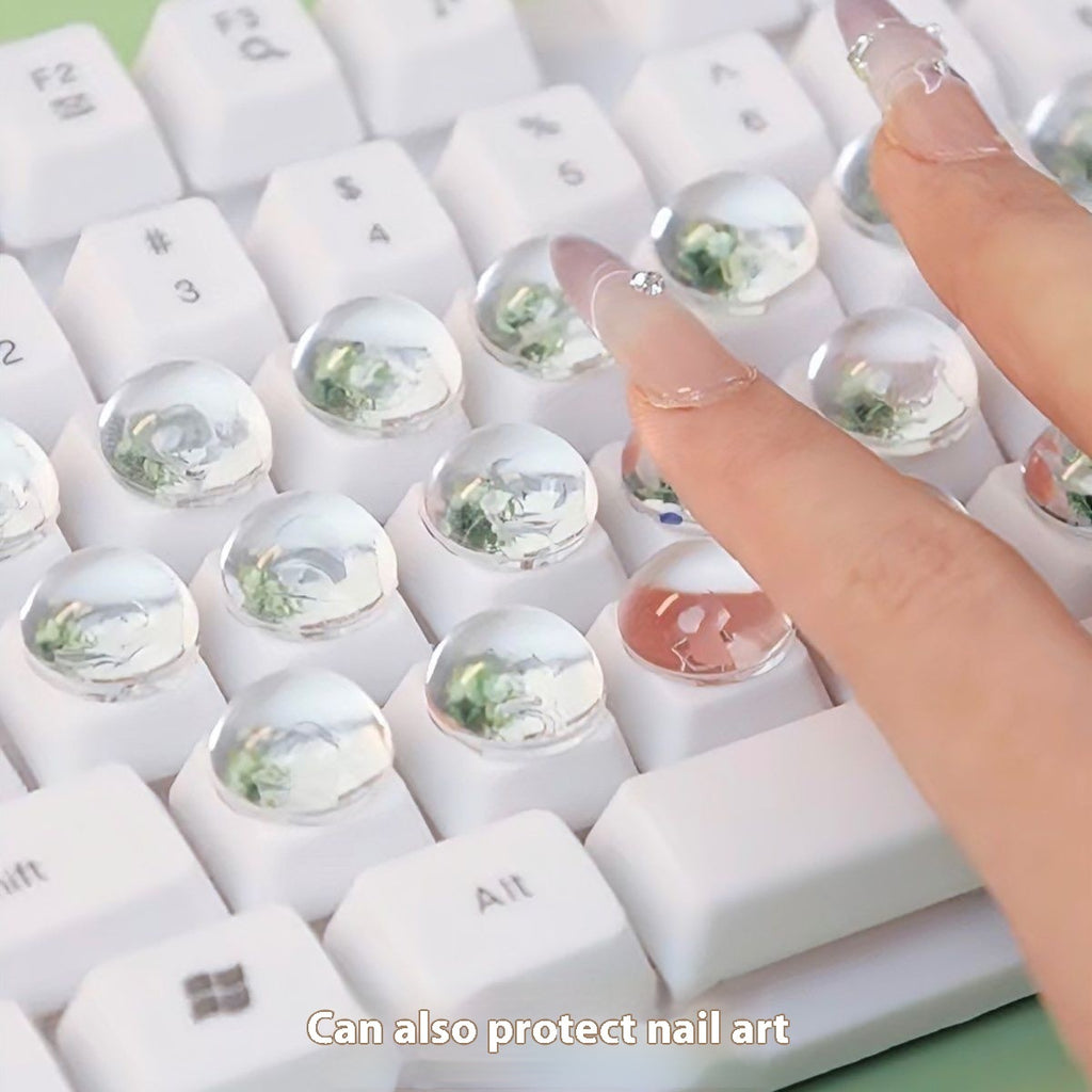Heightened DIY Crystal Glass Ball Keyboard Stickers