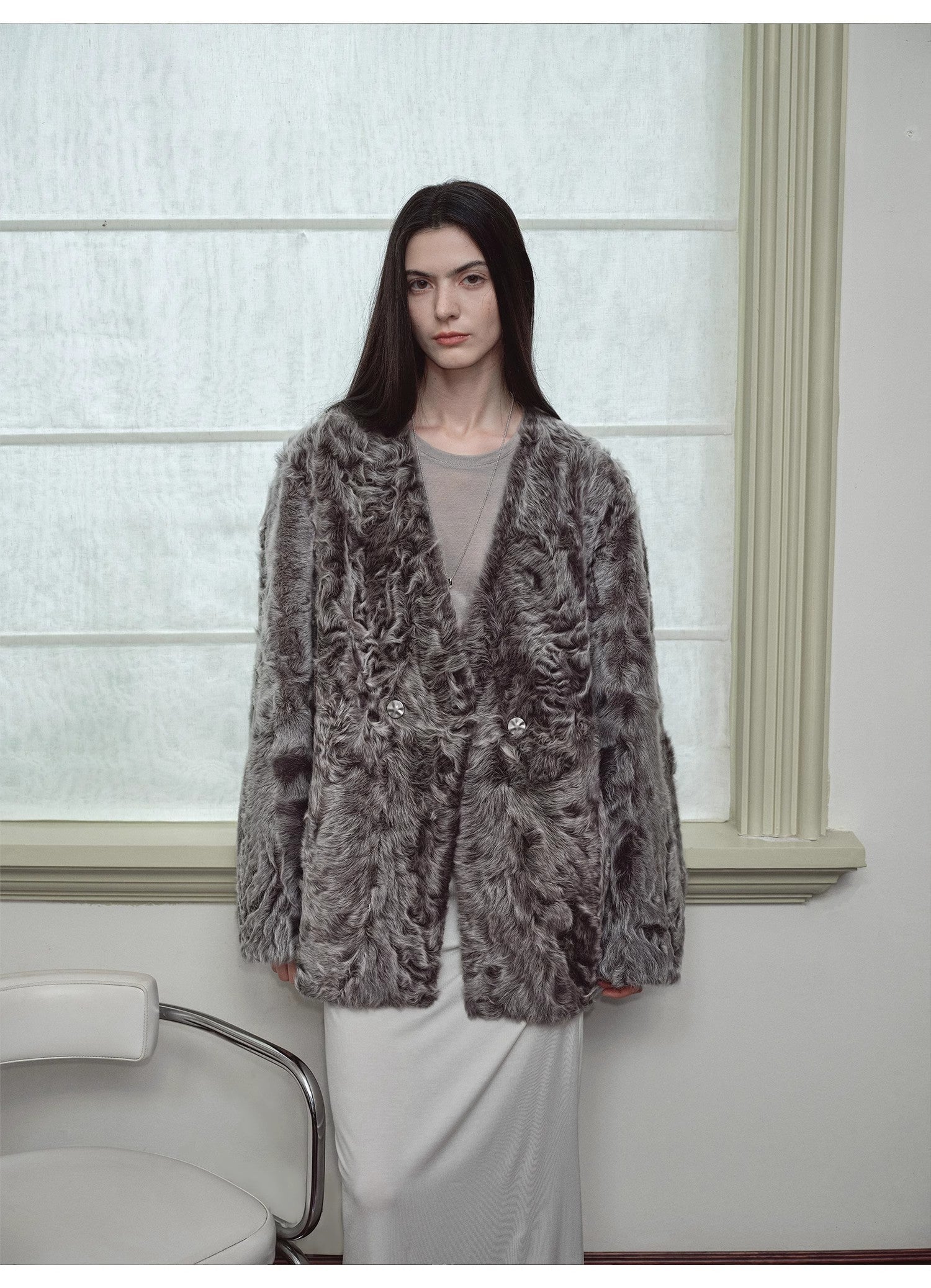 Blizzard Urban Luxury Two-Color Buff Lamb Coat