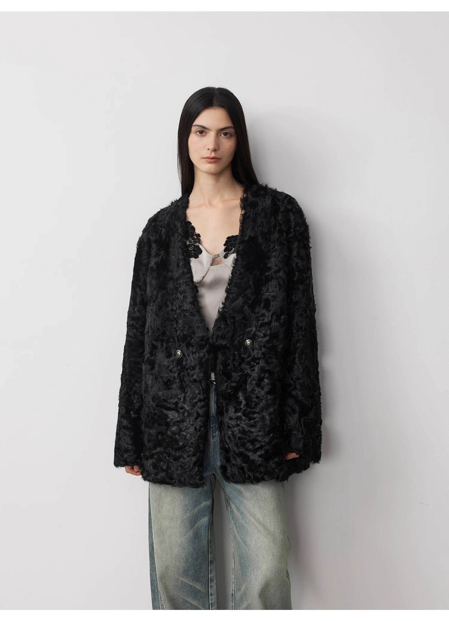 Blizzard Urban Luxury Two-Color Buff Lamb Coat