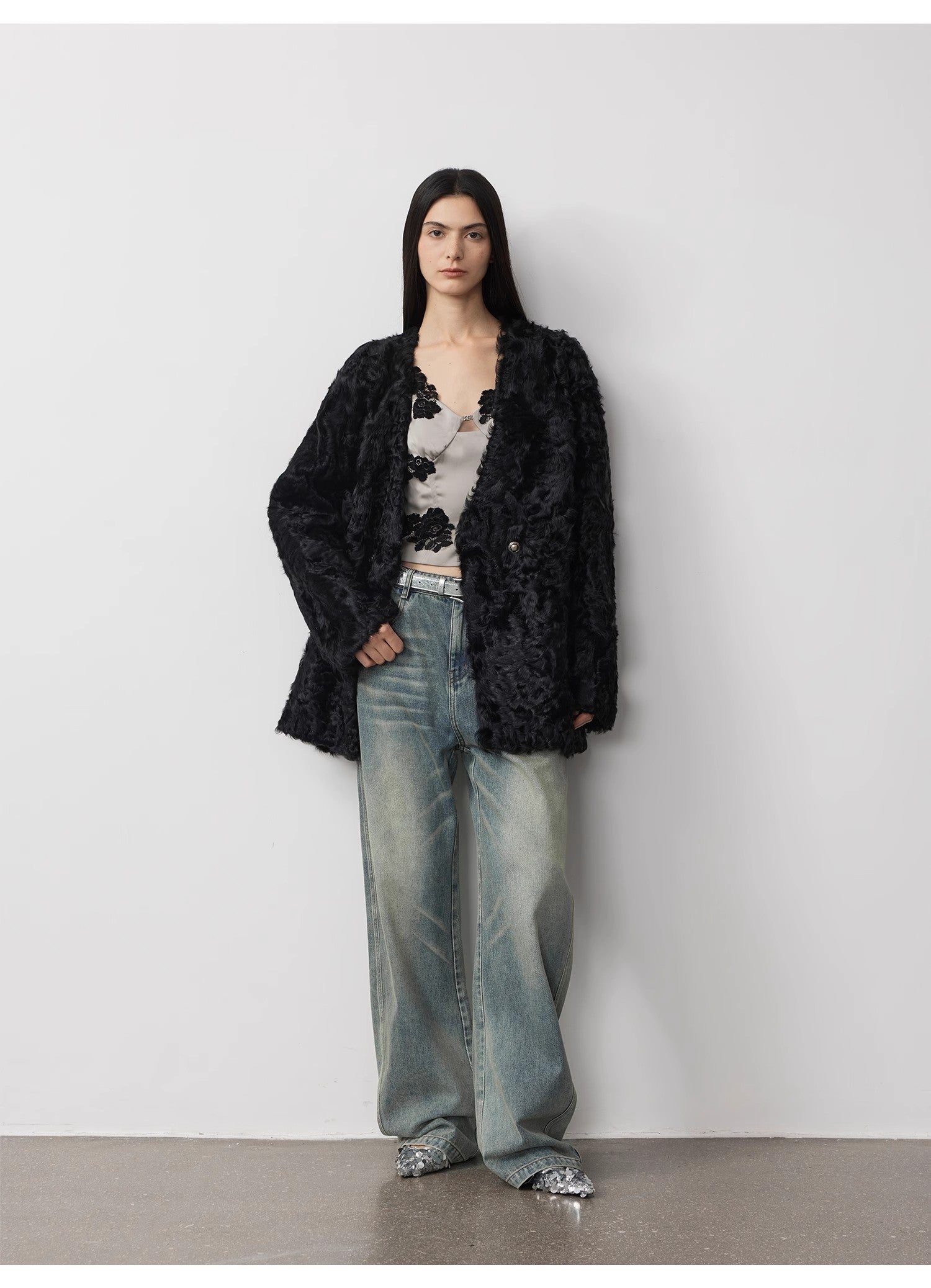 Blizzard Urban Luxury Two-Color Buff Lamb Coat